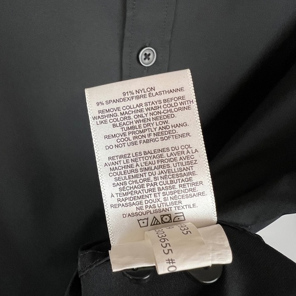 Express Men's Black Slim Fit Button Up - Picture 6 of 7